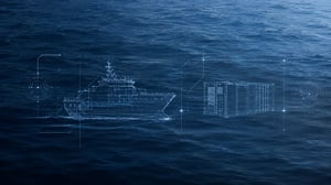 Futuristisk maritim HUD over det dybe hav